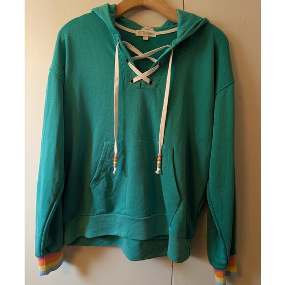 P.J. Salvage Tops - Green P.J. Salvage Live in Color Hoodie